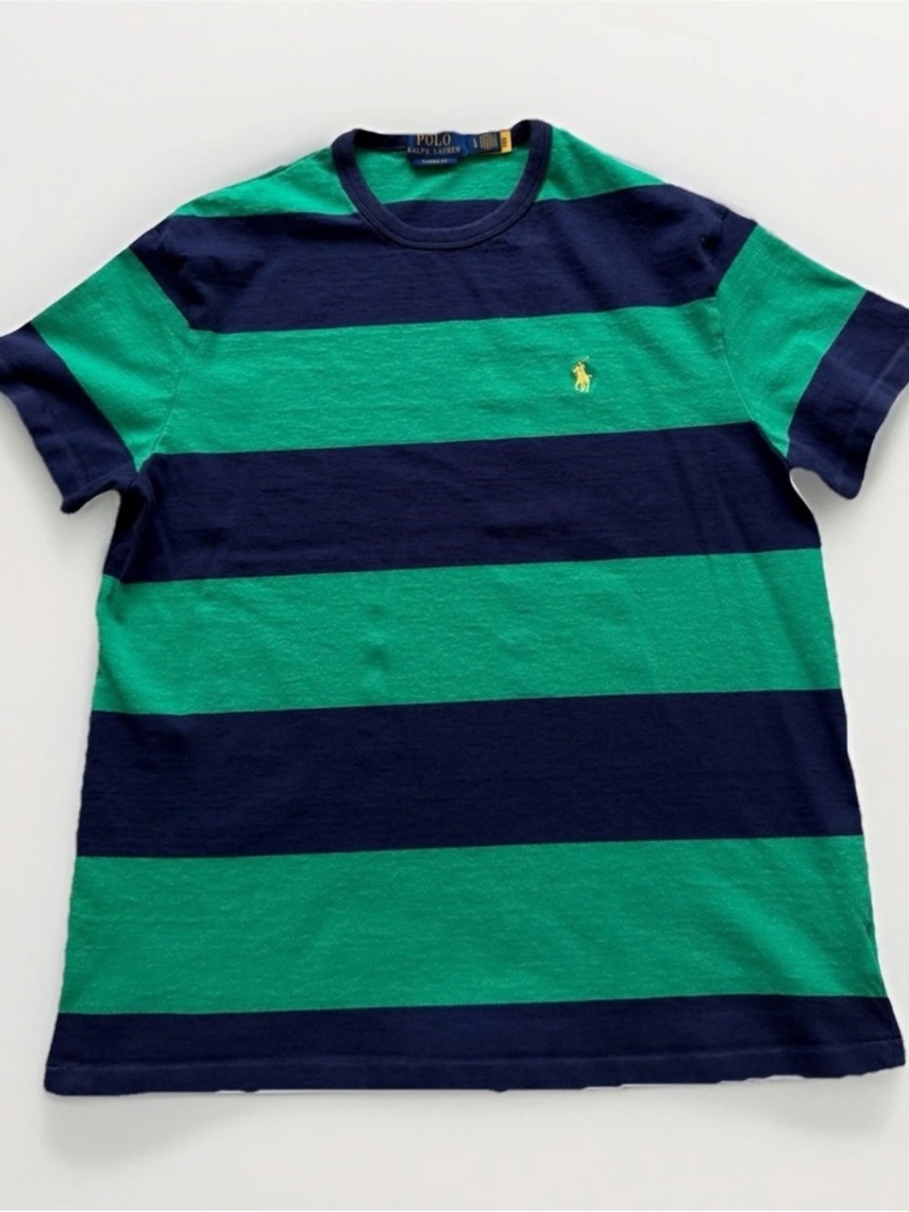 Polo Ralph Lauren Striped T-Shirt - Navy/Green - Size L
